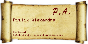 Pitlik Alexandra névjegykártya